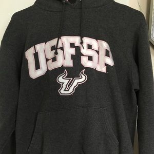 USF girls grey and pink hoodie